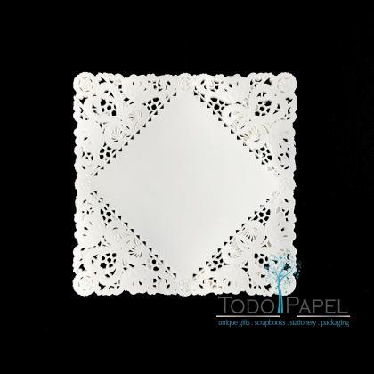 100 Pack Of 8 Inch Ivory Square Lace Paper Doilies..
