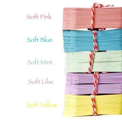 100 Pastel Color Mini Hanging Tags -..