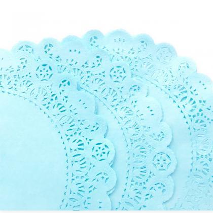 50 Pack 12 Inch Normandy Style Sky Blue Paper Lace..