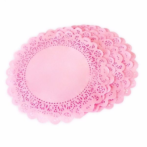 50 Pack 12 Inch Normandy Style Blush Pink Paper Lace Doilies - Great As Table Décor Plate Chargers, Placemats, And Centerpieces For Wedding