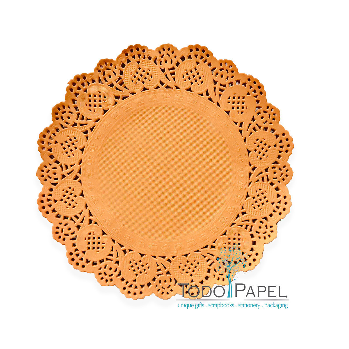 100 Pack - 10" Rustic Mediterranean Orange Paper Doilies | Wedding Reception Chargers | Birthday Party Table Decor And Diy Crafting