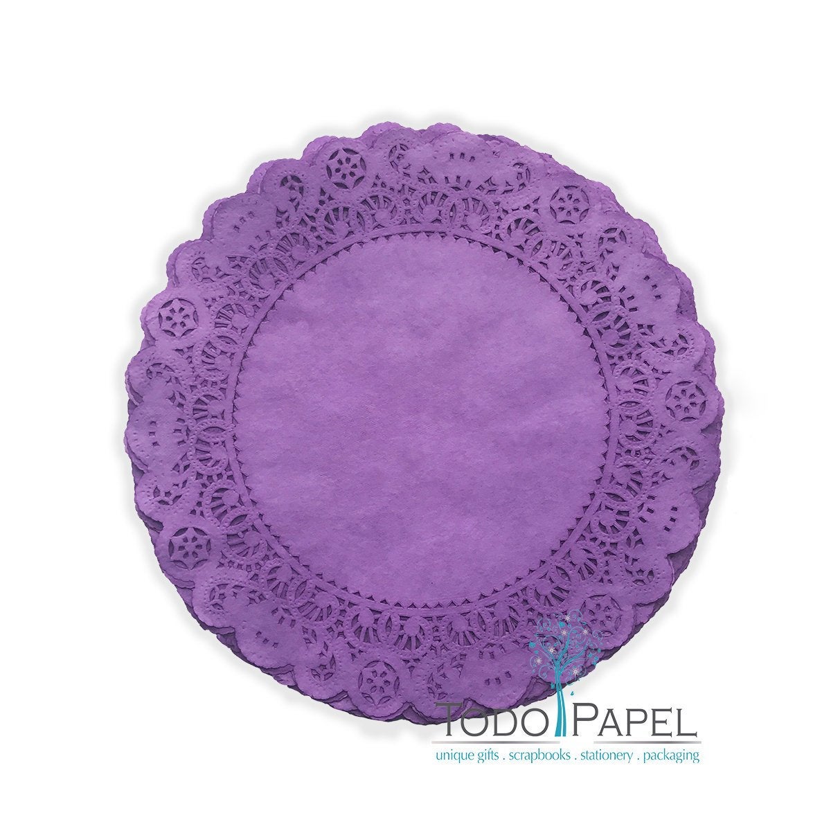 50 Pack 12 Inch Normandy Style Vibrant Purple Paper Lace Doilies - Great As Table Décor Plate Chargers, Placemats, And Centerpieces For Wedding