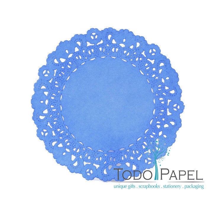50 Pack 12 Inch Normandy Style Vibrant Monaco Blue Paper Lace Doilies - Great As Table Décor Plate Chargers, Placemats, And Centerpieces For