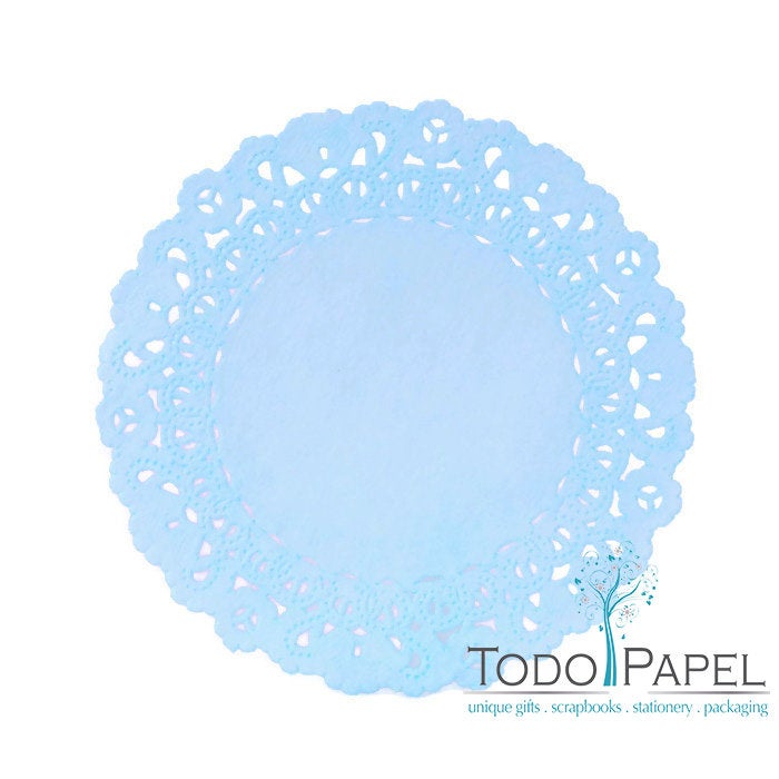 50 Pack -12 Inch Normandy Style Ice Blue Paper Lace Doilies - Great As Table Décor Plate Chargers, Placemats, And Centerpieces For Wedding