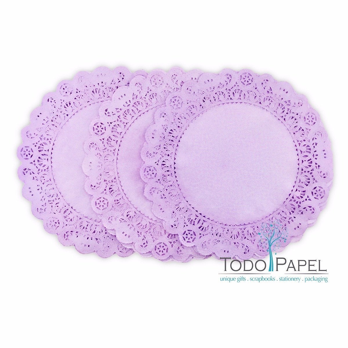 50 Pack Of 12 Inch Normandy Style Lilac Paper Lace Doilies - Great As Table Décor Plate Chargers, Placemats, And Centerpieces For Wedding