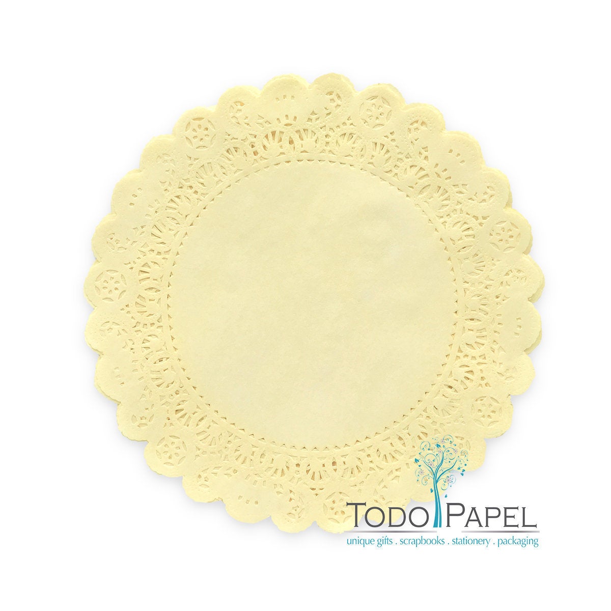 50 Pack 12 Inch Normandy Style Moonlight Yellow Paper Lace Doilies - Great As Table Décor Plate Chargers, Placemats, And Centerpieces For